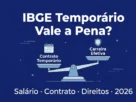 IBGE temporário vale a pena em 2026 — contrato, salário e diferença para o efetivo